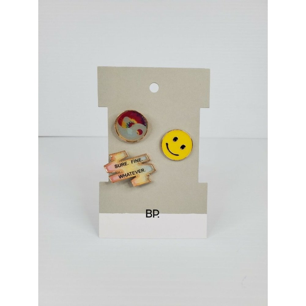 BP. 3 Pack Assorted Enamel Pins Happiness